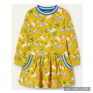 Mini Boden 9-10Y Sweetcorn Yellow Ponies dress